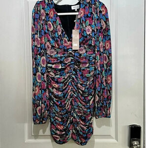 NWT ACOA collection Multicolor Long Sleeve Floral Mini Dress Size Small